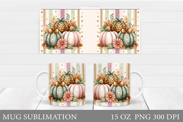 Fall Pumpkin Mug Design. Fall Mug Sublimation example image 1