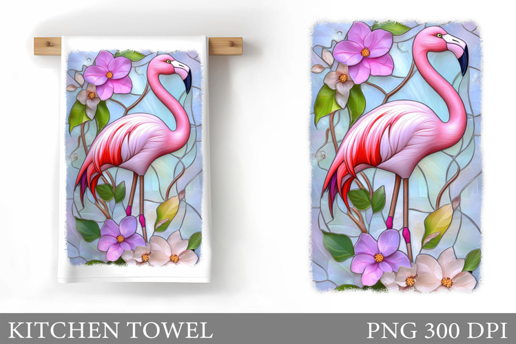 Flamingo Kitchen Towel Design. Summer Kitchen Towel