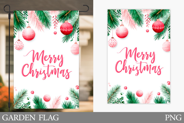 Merry Christmas Garden Flag Design. Christmas Sublimation