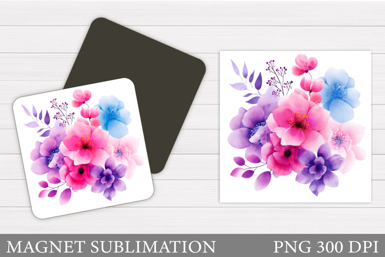 Flowers Magnet Design. Floral Magnet Sublimation