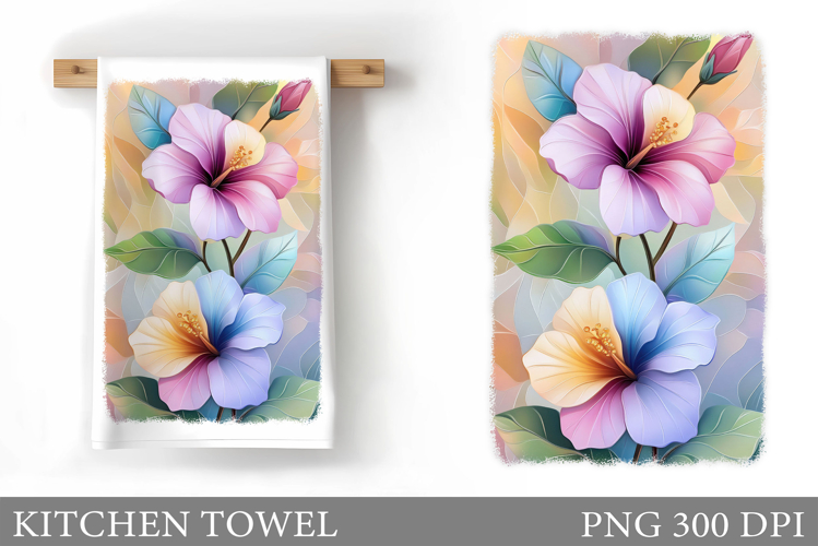 Tropical Flowers Kitchen Towel. Flowers Kitchen Towel Design