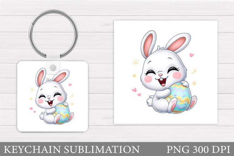 Easter Bunny Keychain Sublimation. Easter Keychain Design