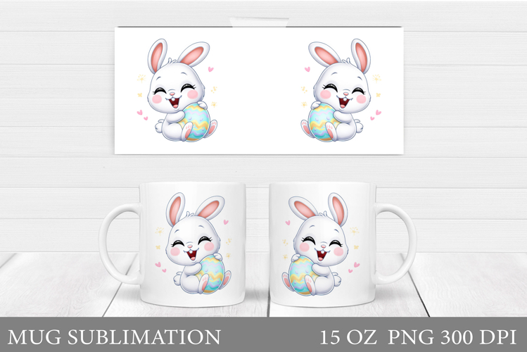 Easter Bunny Mug Design. Bunny Easter Mug Wrap Sublimation