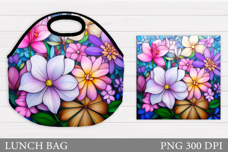 Wildflowers Lunch Bag Sublimation. Flowers Lunch Bag Design