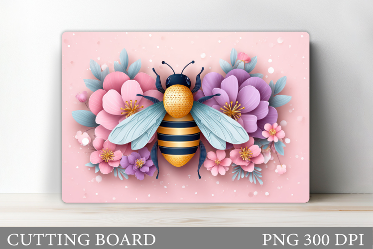 Bee Cutting Board Design. Flowers Kitchen Cutting Board