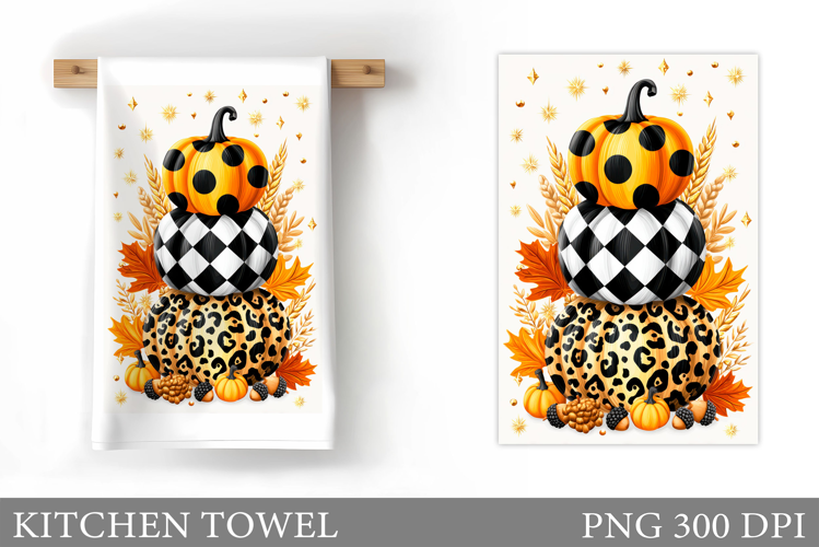 Pumpkin Kitchen Towel. Fall Kitchen Towel Sublimation