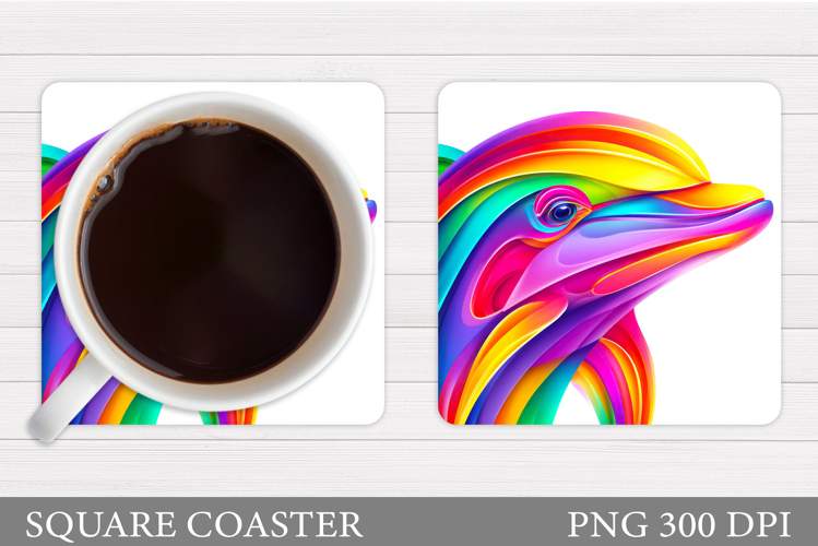 Dolphin Coaster Design. Sea Coaster Sublimation