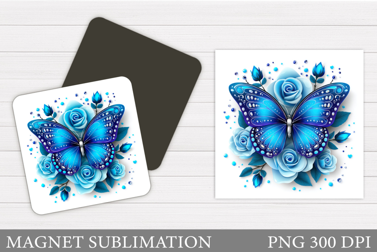 Butterfly Flowers Sublimation. Butterfly Magnet Sublimation
