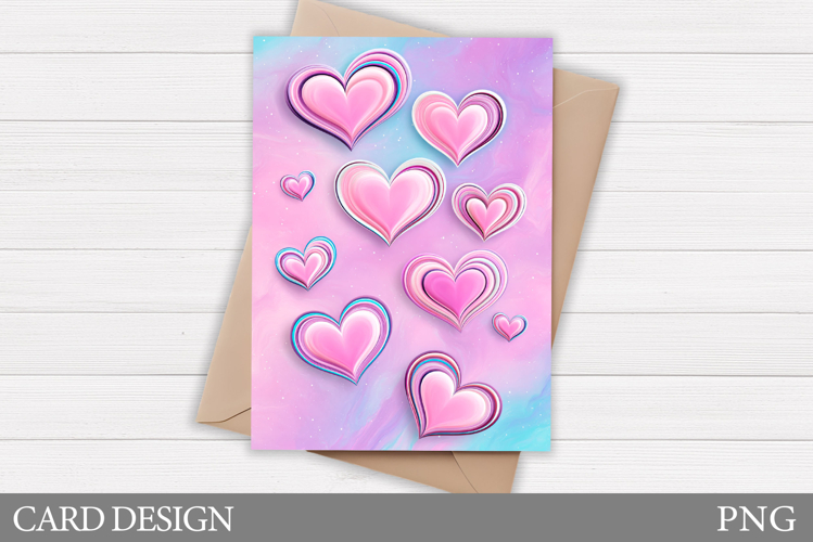 Valentines Hearts Card Printable. Valentines Card Design
