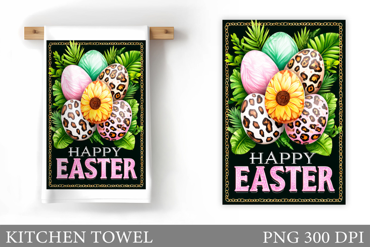 Happy Easter Kitchen Towel. Easter Kitchen Towel Design