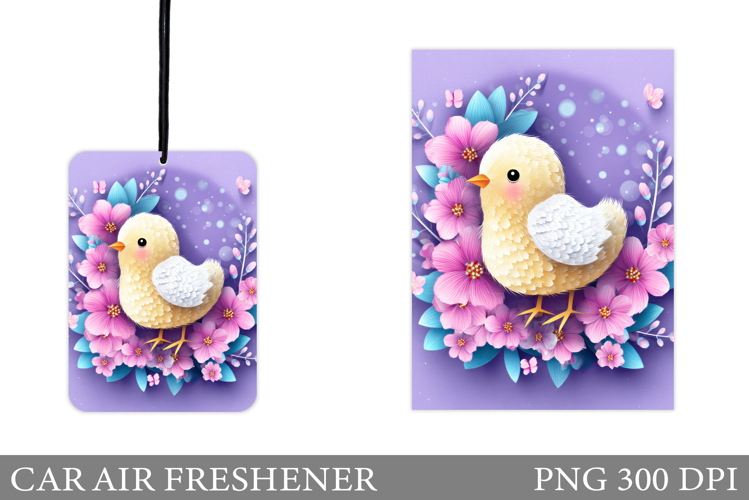Chick Car Air Freshener. Flowers Car Air Freshener Design