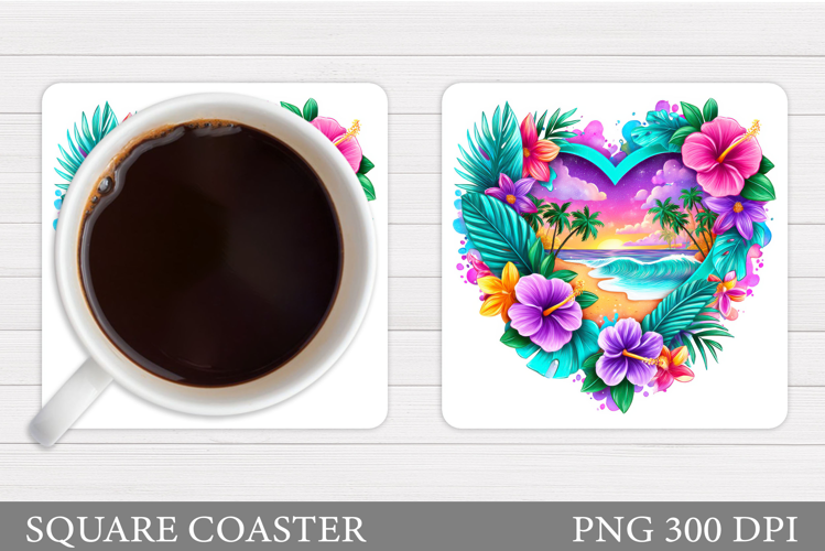 Beach Coaster Sublimation. Sea Coaster Design