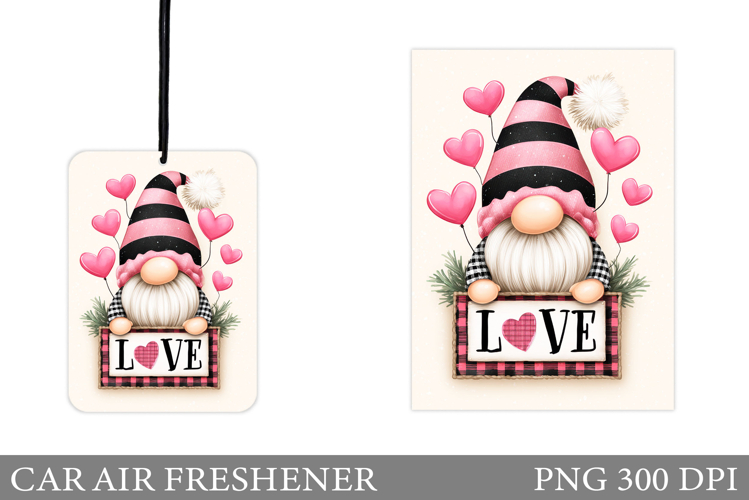 Cute Gnome Car Air Freshener. Valentines Car Air Freshener