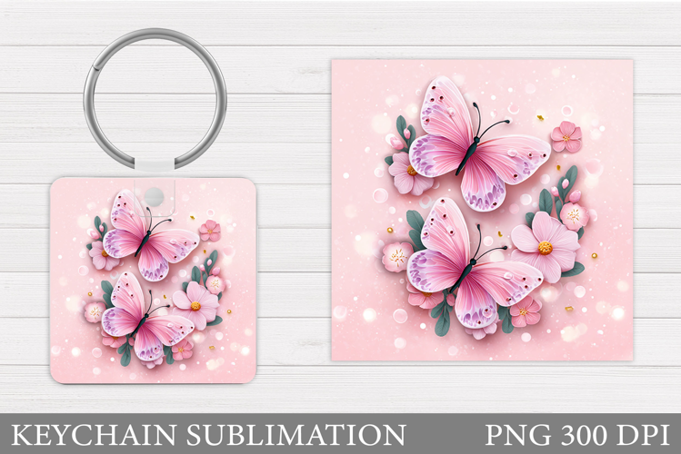 Butterflies Keychain Design. Butterflies Sublimation