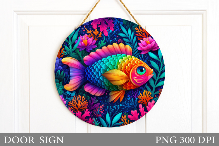 Fish Door Sign Sublimation. Fish Sublimation