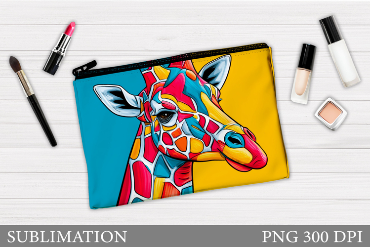 Giraffe Cosmetics Bag. Giraffe Makeup Bag Sublimation example image 1