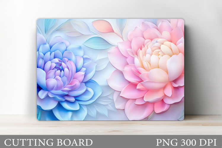 Peony Cutting Board Sublimation. Floral Cutting Board Design