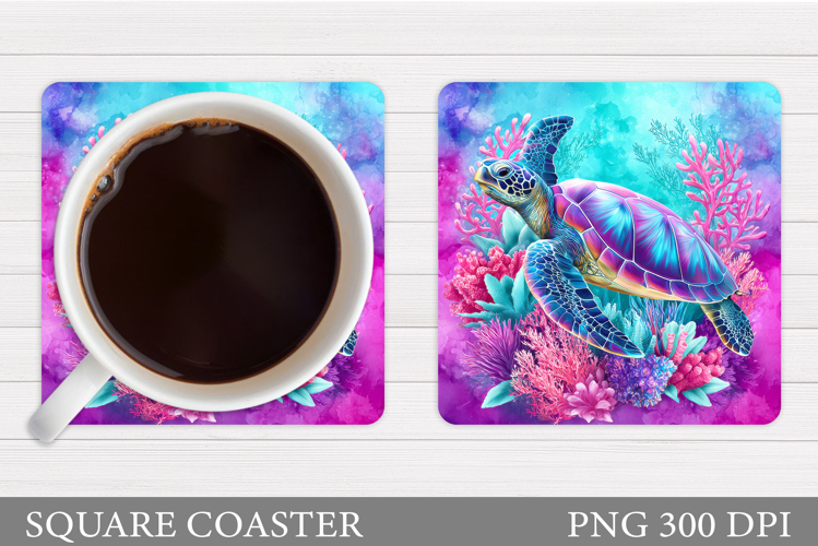 Sea Turtle Coaster Design. Turtle Coaster Sublimation