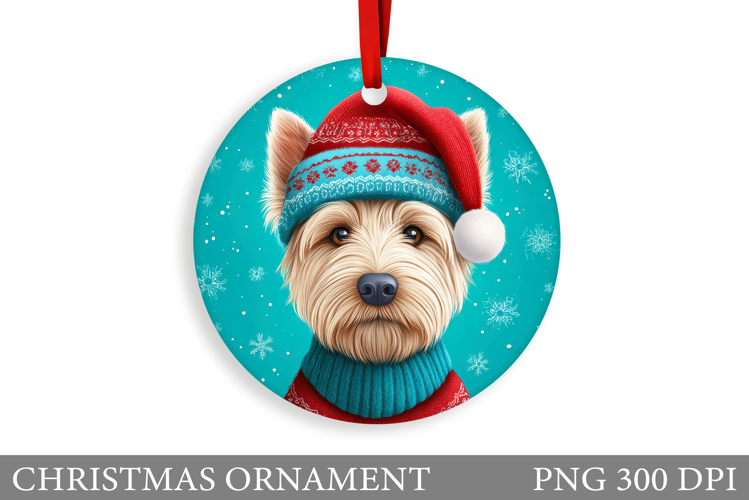 Cute Dog Christmas Ornament. Winter Dog Christmas Ornament