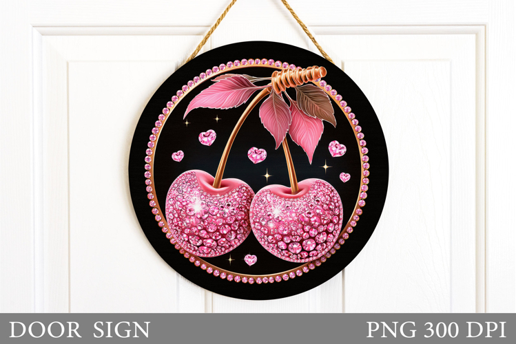Cherry Door Sign Design. Cherries Sublimation