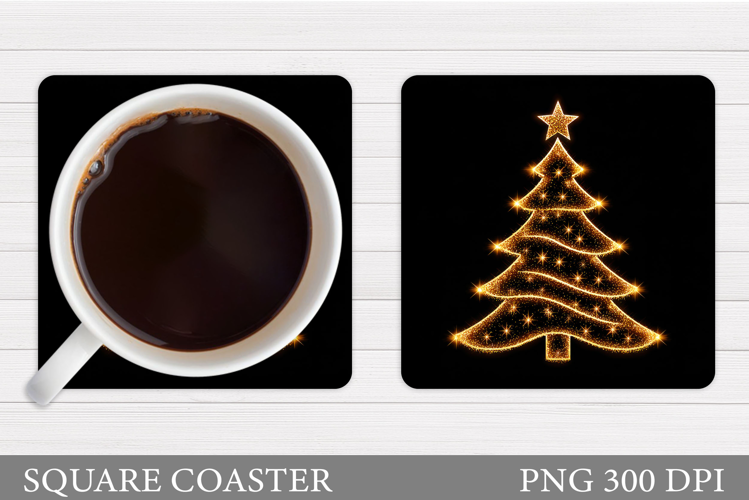 Christmas Tree Coaster Sublimation. Christmas Coaster Design