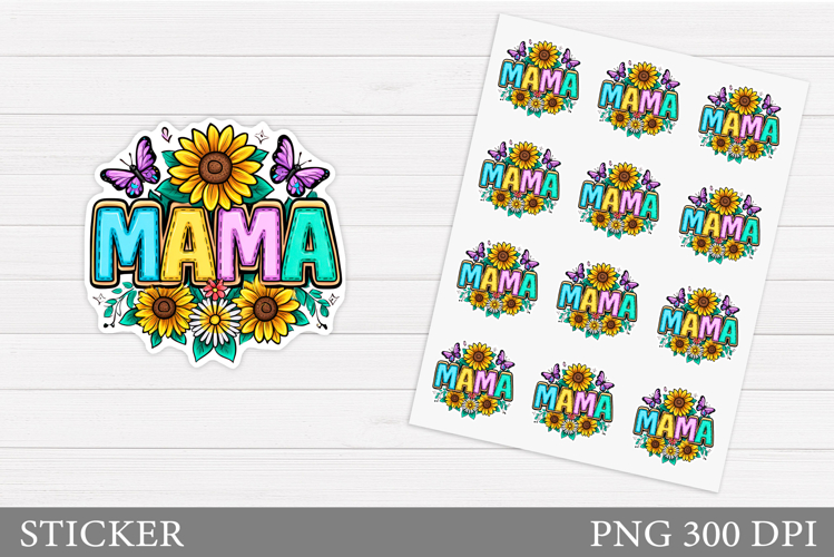 Mothers Day Sticker. Flowers Sticker Printable