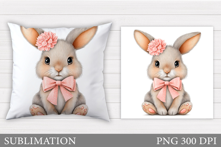 Cute Bunny Pillow Design. Cute Bunny Sublimation