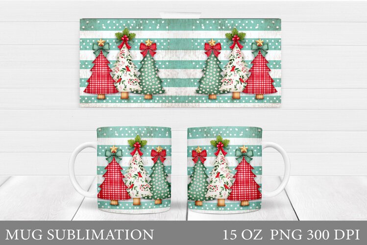 Christmas Tree Mug Design. Christmas Mug Sublimation example image 1