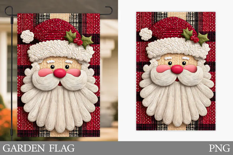 Santa Claus Garden Flag. Christmas Garden Flag Sublimation