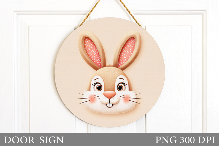Cute Bunny Door Sign Design. Cute Bunny Sublimation