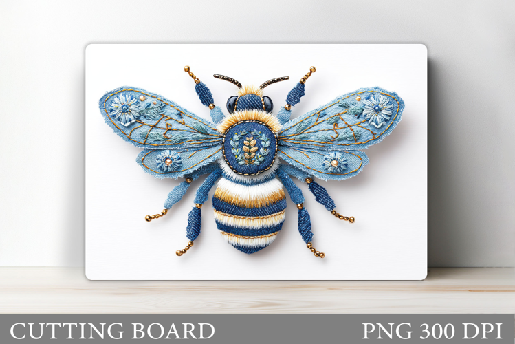 Denim Bee Cutting Board Design. Denim Bee Sublimation