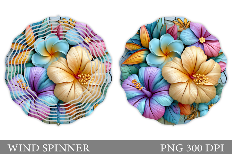 Flowers Wind Spinner Design. Floral Wind Spinner Sublimation