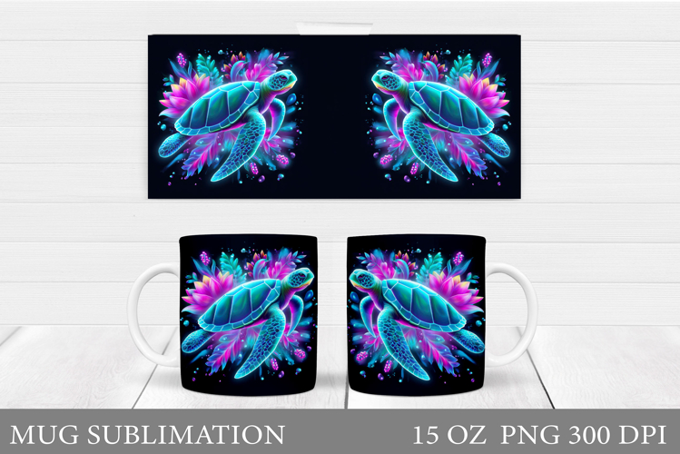Turtle Mug Sublimation. Sea Turtle Mug Design