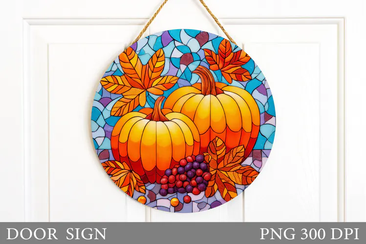 Pumpkin Door Sign Sublimation. Fall Door Sign Design