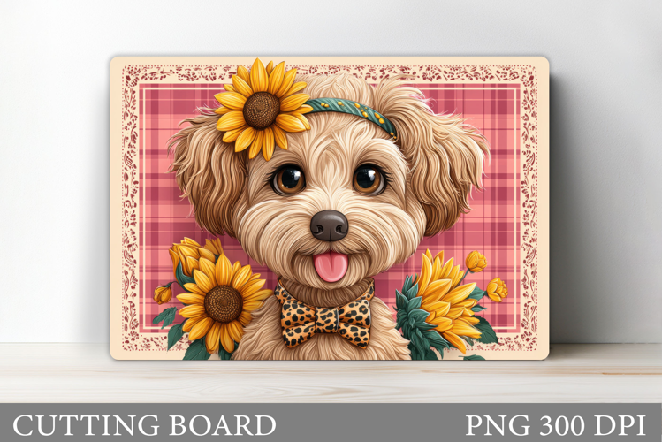 Cute Dog Cutting Board Design. Cute Dog Sublimation