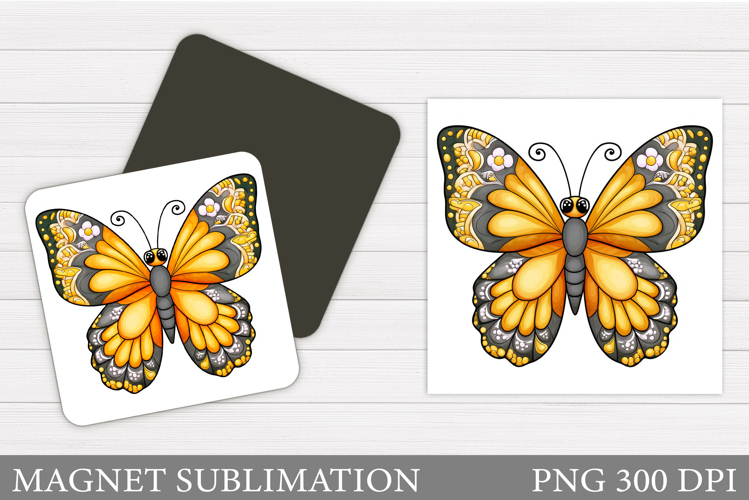 Butterfly Sublimation. Butterfly Magnet Design