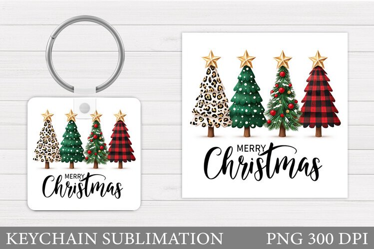 Christmas Tree Keychain. Christmas Keychain Sublimation example image 1