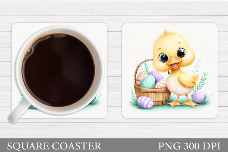 Easter Duck Coaster Sublimation. Duck Coaster Design
