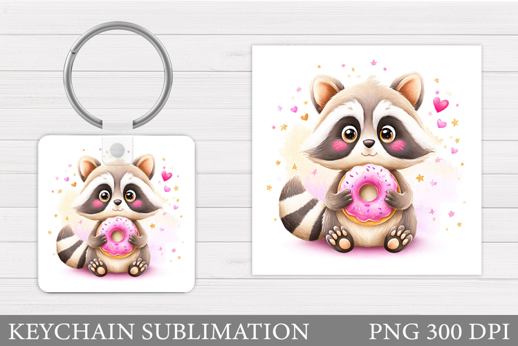 Valentines Raccoon Keychain. Valentines Keychain Design