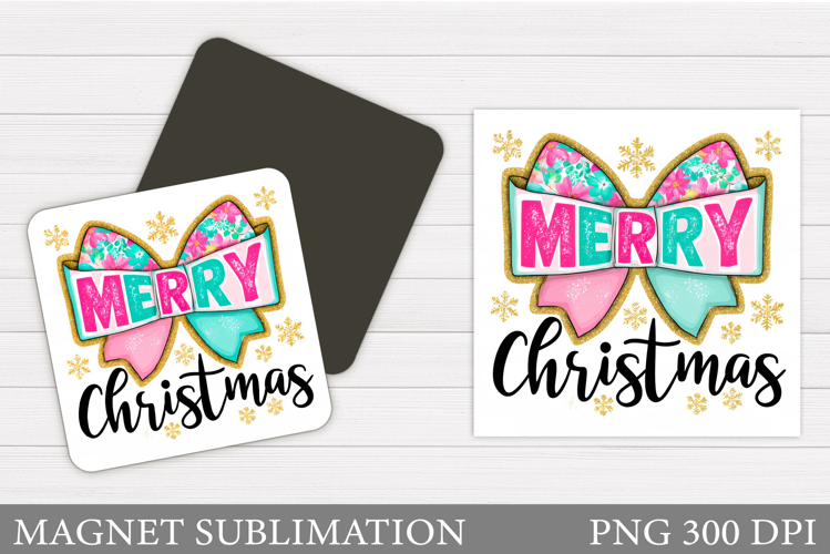 Merry Christmas Magnet Design. Christmas Magnet Sublimation