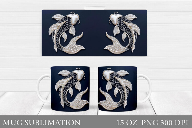 Fish Mug Wrap Design. Fish Sublimation example image 1