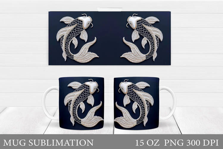 Fish Mug Wrap Design. Fish Sublimation