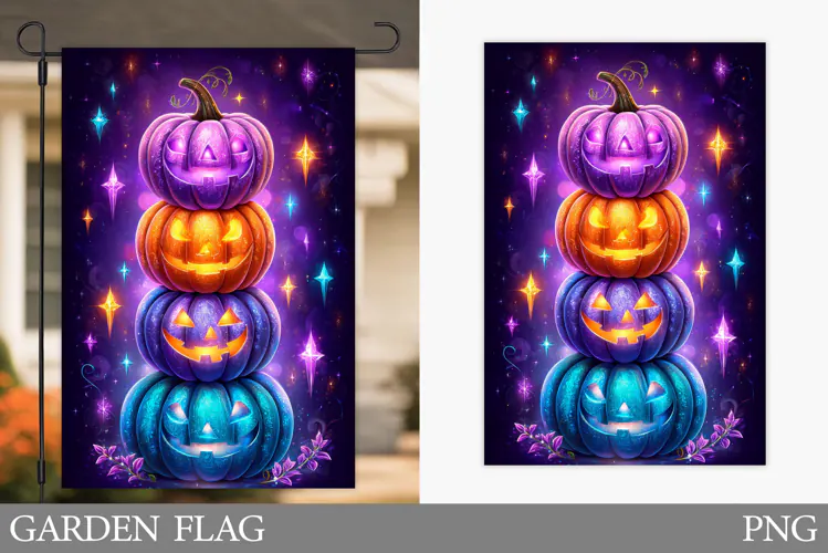 Halloween Pumpkin Garden Flag. Halloween Garden Flag Design