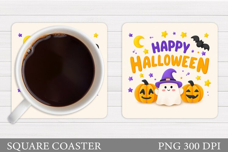Halloween Coaster Design. Halloween Sublimation example image 1