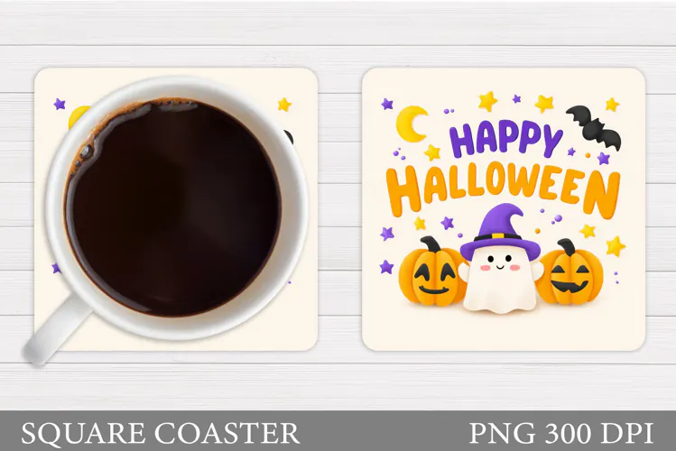 Halloween Coaster Design. Halloween Sublimation
