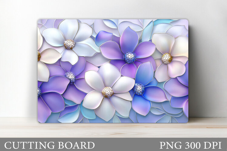 3D Flowers Cutting Board. Flowers Kitchen Cutting Board example image 1