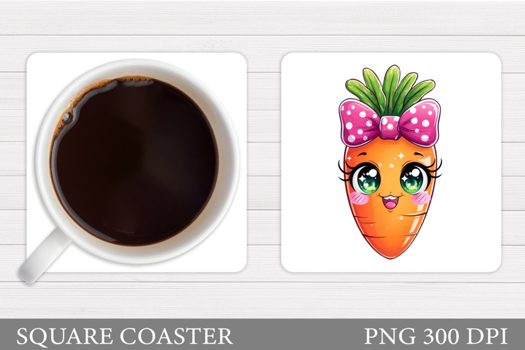 Cute Carrot Coaster Design. Funny Carrot Sublimation