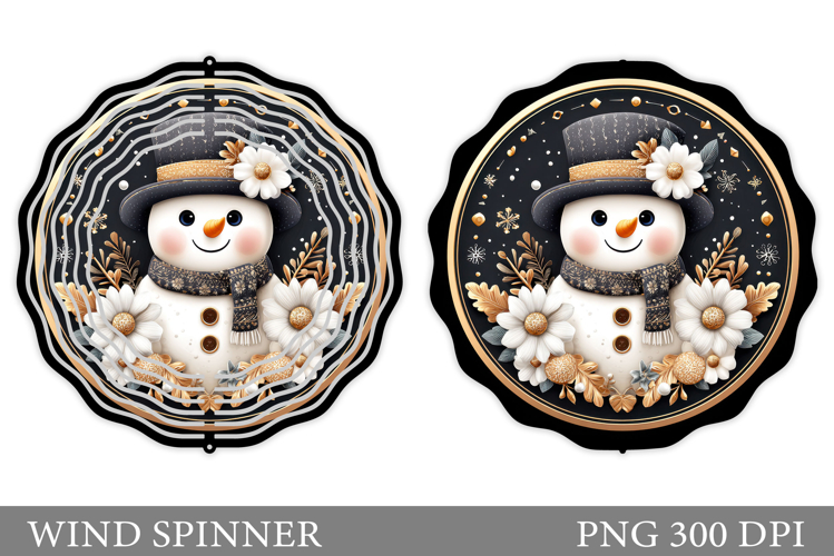 Cute Snowman Wind Spinner. Christmas Wind Spinner Design