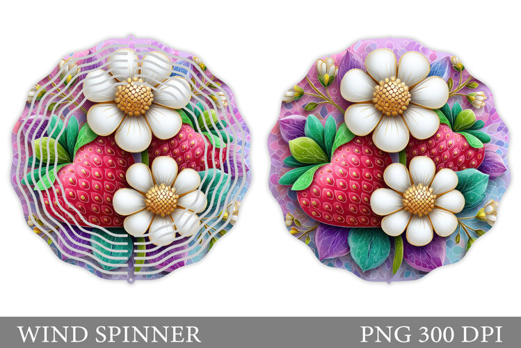 Strawberry Wind Spinner Sublimation. Summer Wind Spinner example image 1