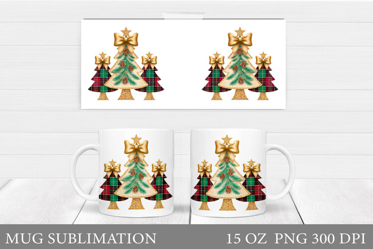 Christmas Tree Mug Sublimation. Christmas Tree Mug Design example image 1